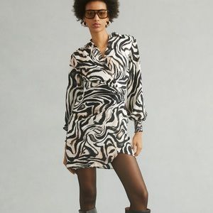 BY ANTHRO PRINTED WRAP DRESS